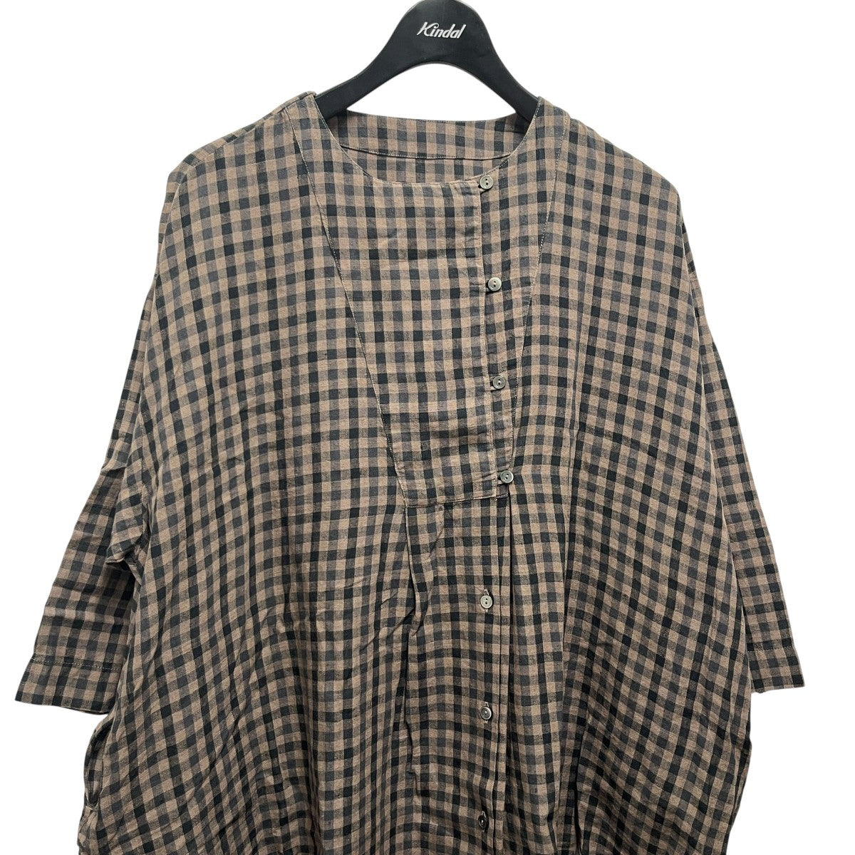 nest Robe リネン先染めチェックワンピース01203-1551 古着・中古-3枚目のアイテム画像
