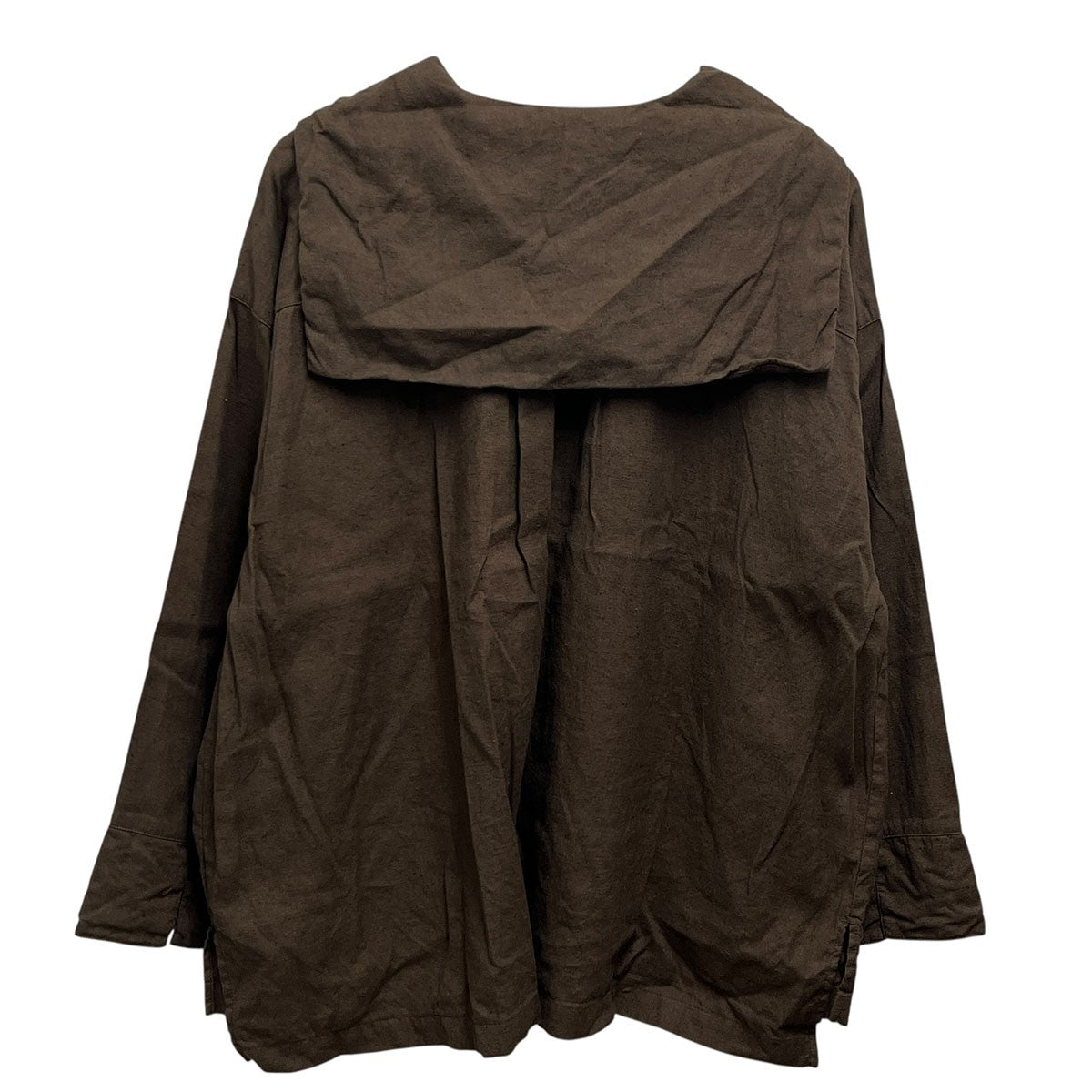 nest Robe ネストローブ　ブラウン セーラー襟 長袖シャツ　ブラウス nest Robe(ネストローブ) 起毛セーラーカラーブラウス01223-1237 01223