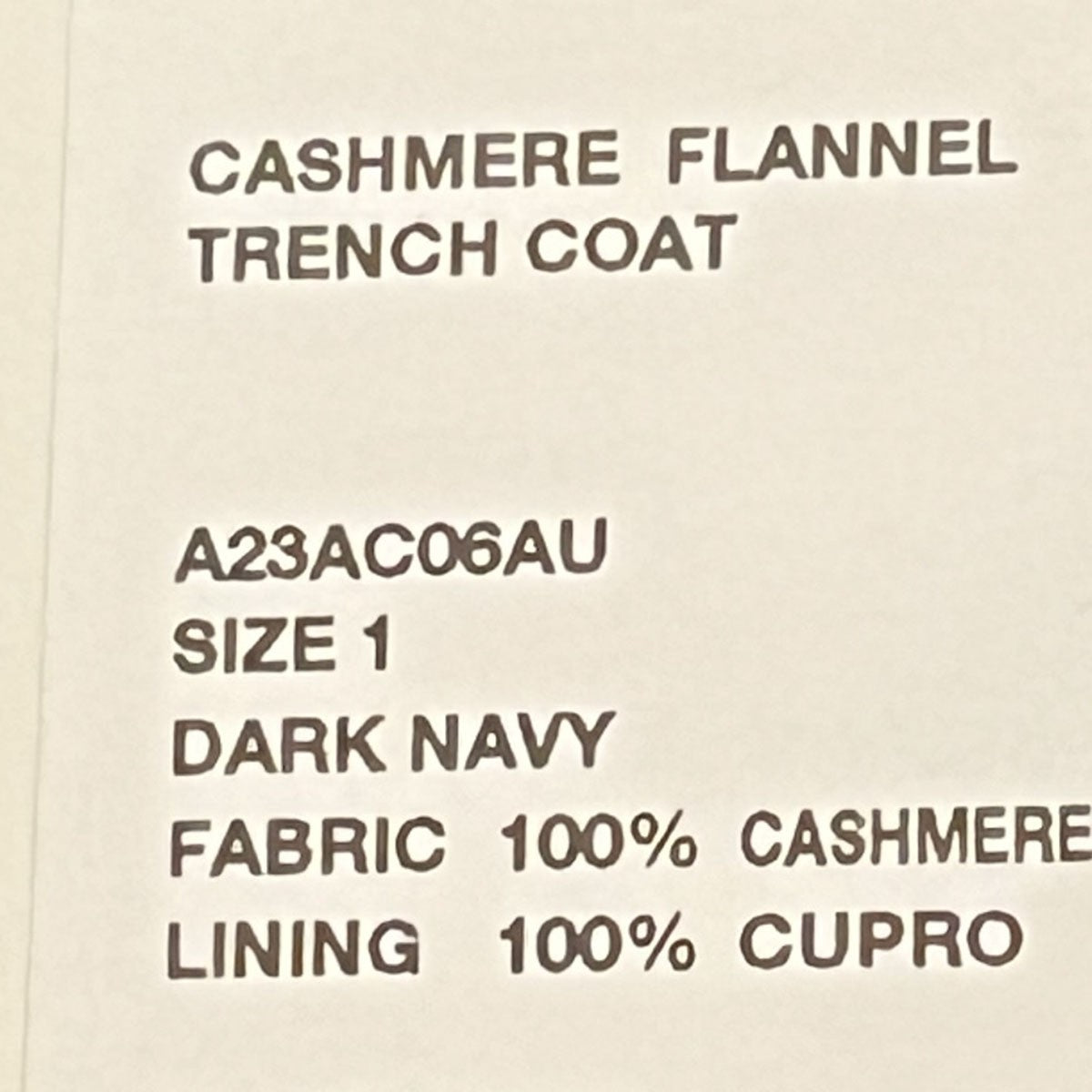 AURALEE(オーラリー) 23AW直営店限定 CASHMERE FLANNEL TRENCH