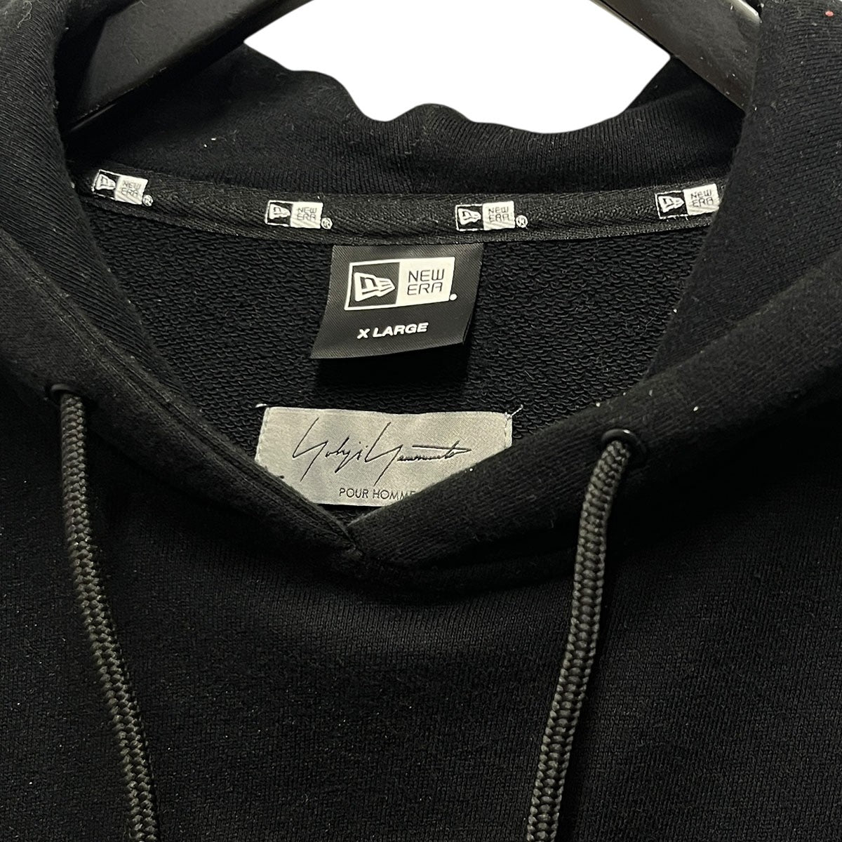 新品タグ付 YOHJI YAMAMOTO Y-3 リバーシブルタオル生地パーカー yohji yamamoto - pour homme × NEW ERA HOODIE YY LABEL LOGO