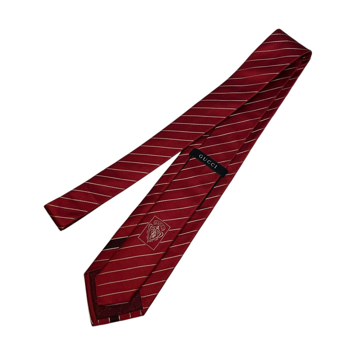 GUCCI(グッチ) GGロゴシルクストライプネクタイ レッド｜【公式