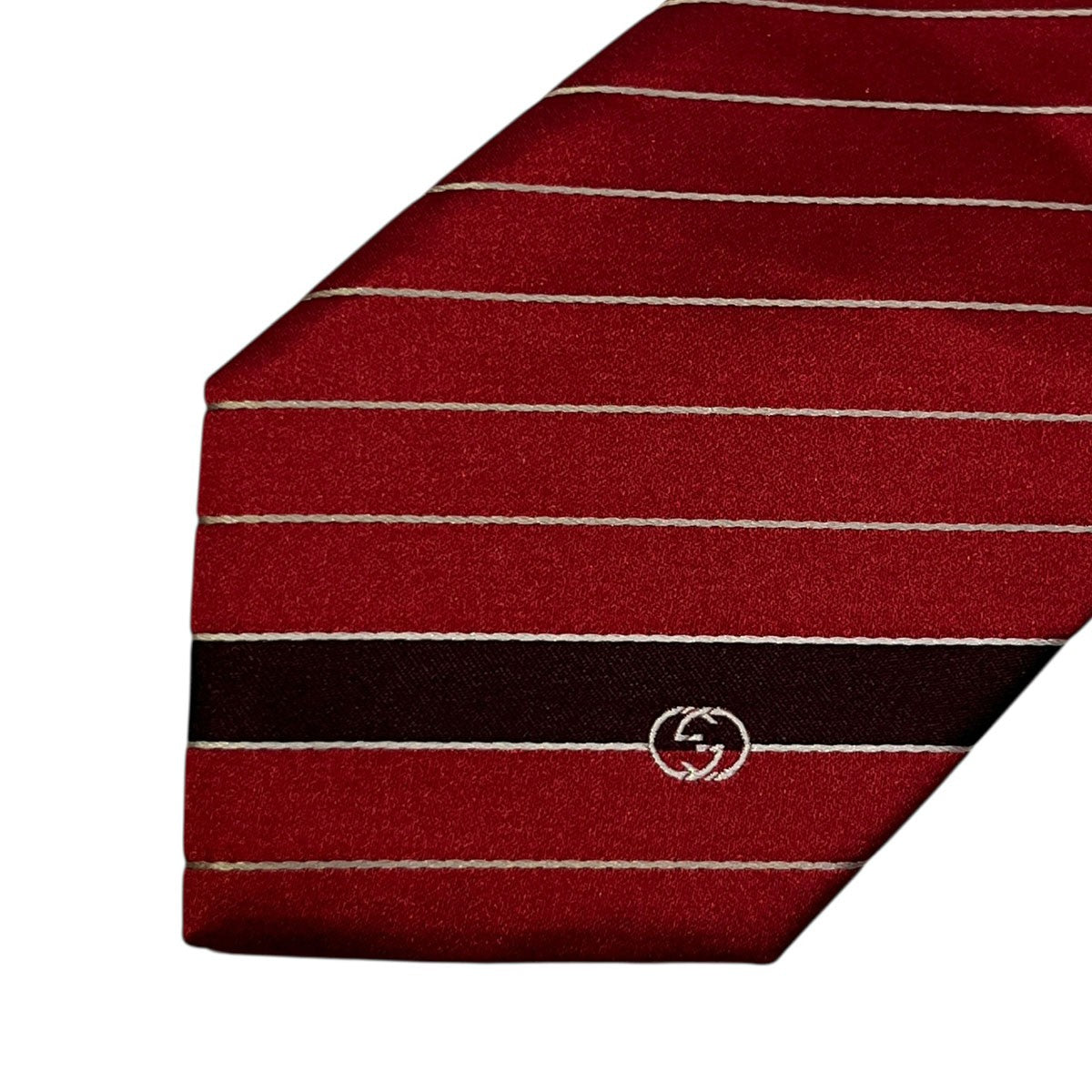 GUCCI GGロゴシルクストライプネクタイ 古着・中古-4枚目のアイテム画像