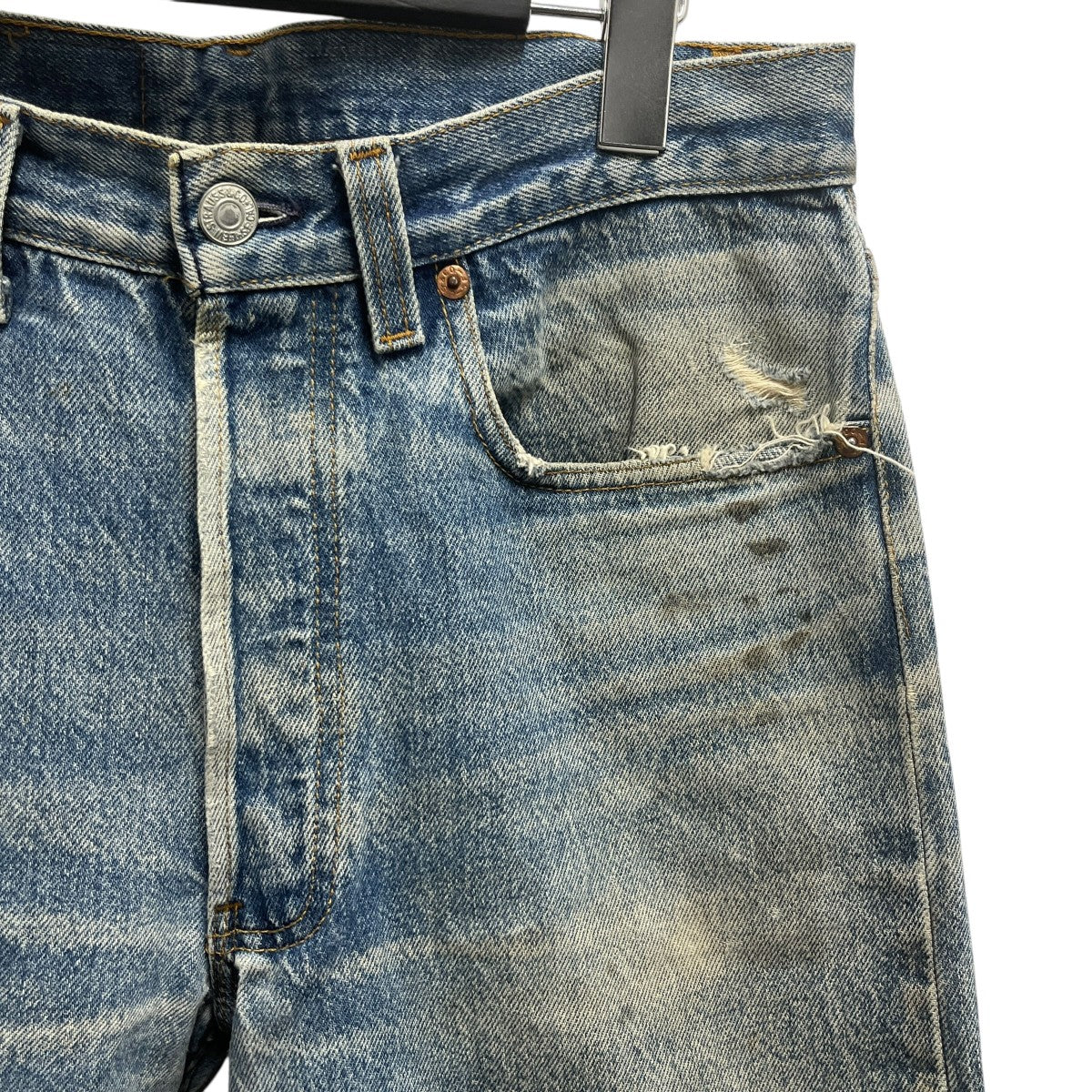 LEVI’S USA製501インディゴデニムジャケット 古着・中古-4枚目のアイテム画像