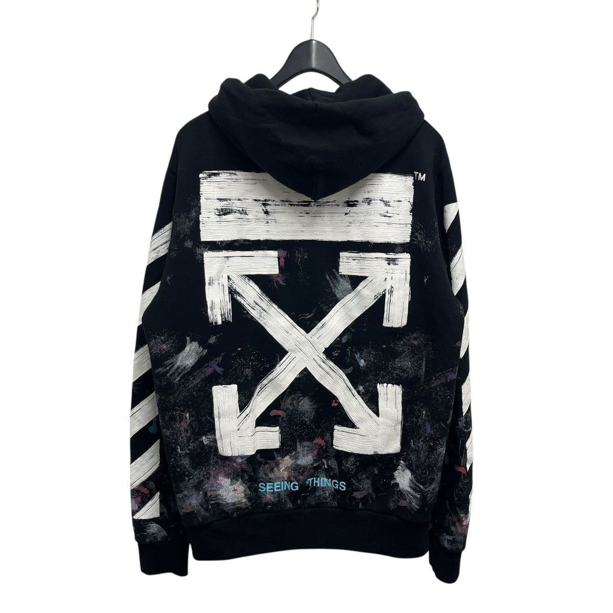 OFFWHITE Diag Galaxy Brushed Zip HoodieパーカーOMBB003F17619030 古着・中古-2枚目のアイテム画像