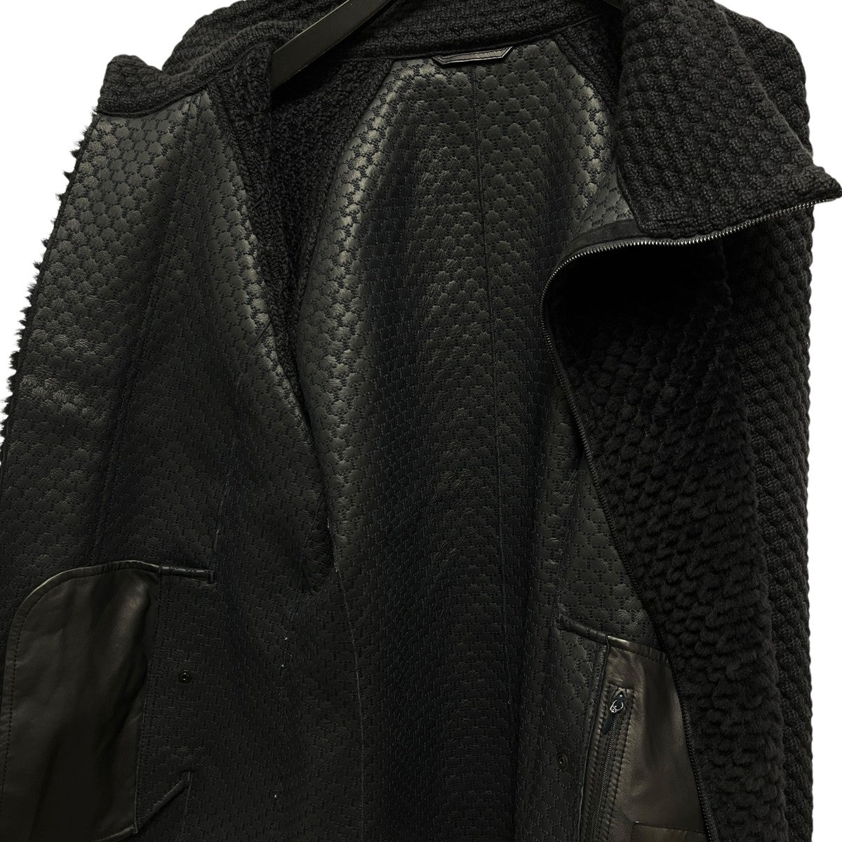 EMPORIO ARMANI リアルムートンレザージャガードジャケットB1R46P B1P48 古着・中古-6枚目のアイテム画像