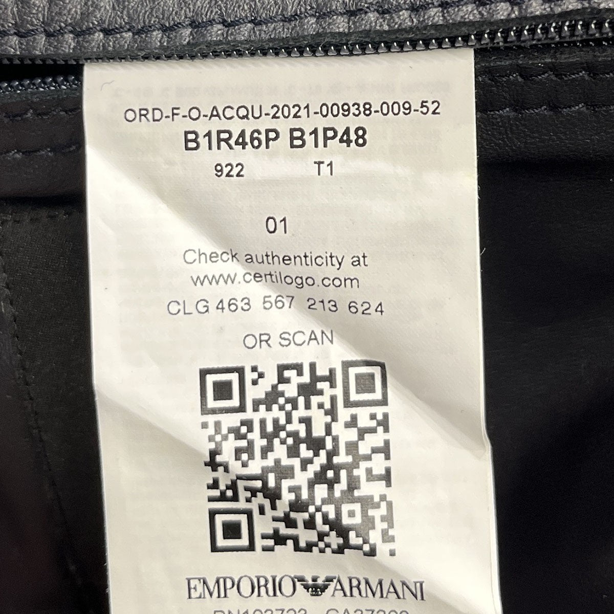 EMPORIO ARMANI リアルムートンレザージャガードジャケットB1R46P B1P48 古着・中古-8枚目のアイテム画像