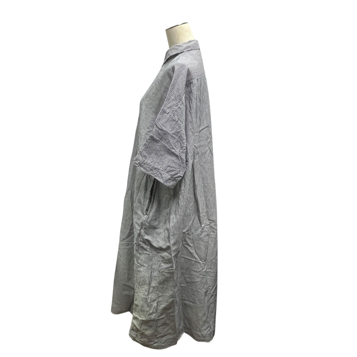 nest Robe シアサッカーストライプワンピース01192-1162 古着・中古-3枚目のアイテム画像