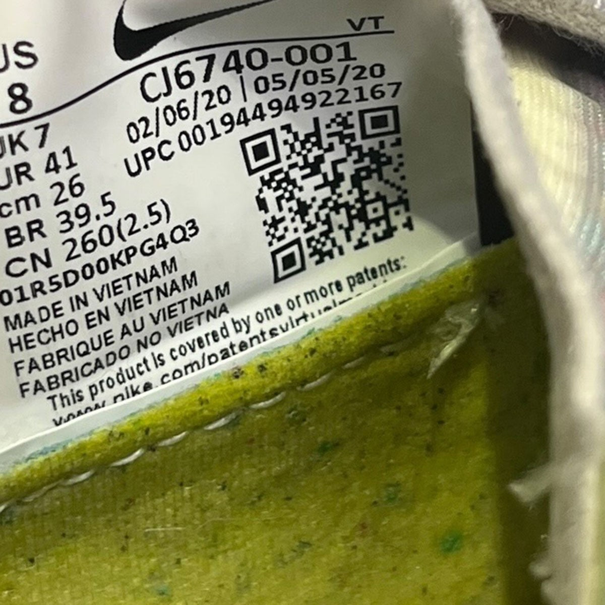 NIKE AIR VAPORMAX 2020 FK スニーカーCJ6740-001 古着・中古-6枚目のアイテム画像