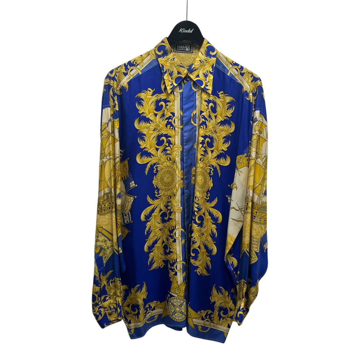 VERSACE CLASSIC V2 バロック柄 帆船シルクシャツ 古着・中古-1枚目のアイテム画像