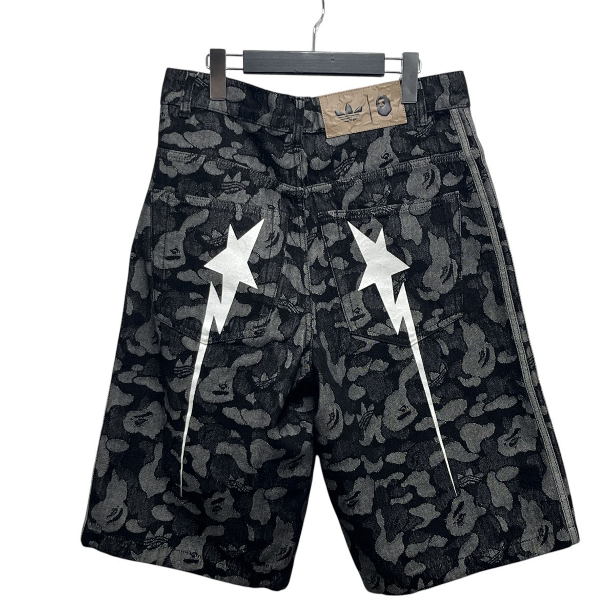 adidas originals×A BATHING APE SHARK DENIM JORTS BAPE ハーフパンツKF4917 古着・中古-2枚目のアイテム画像