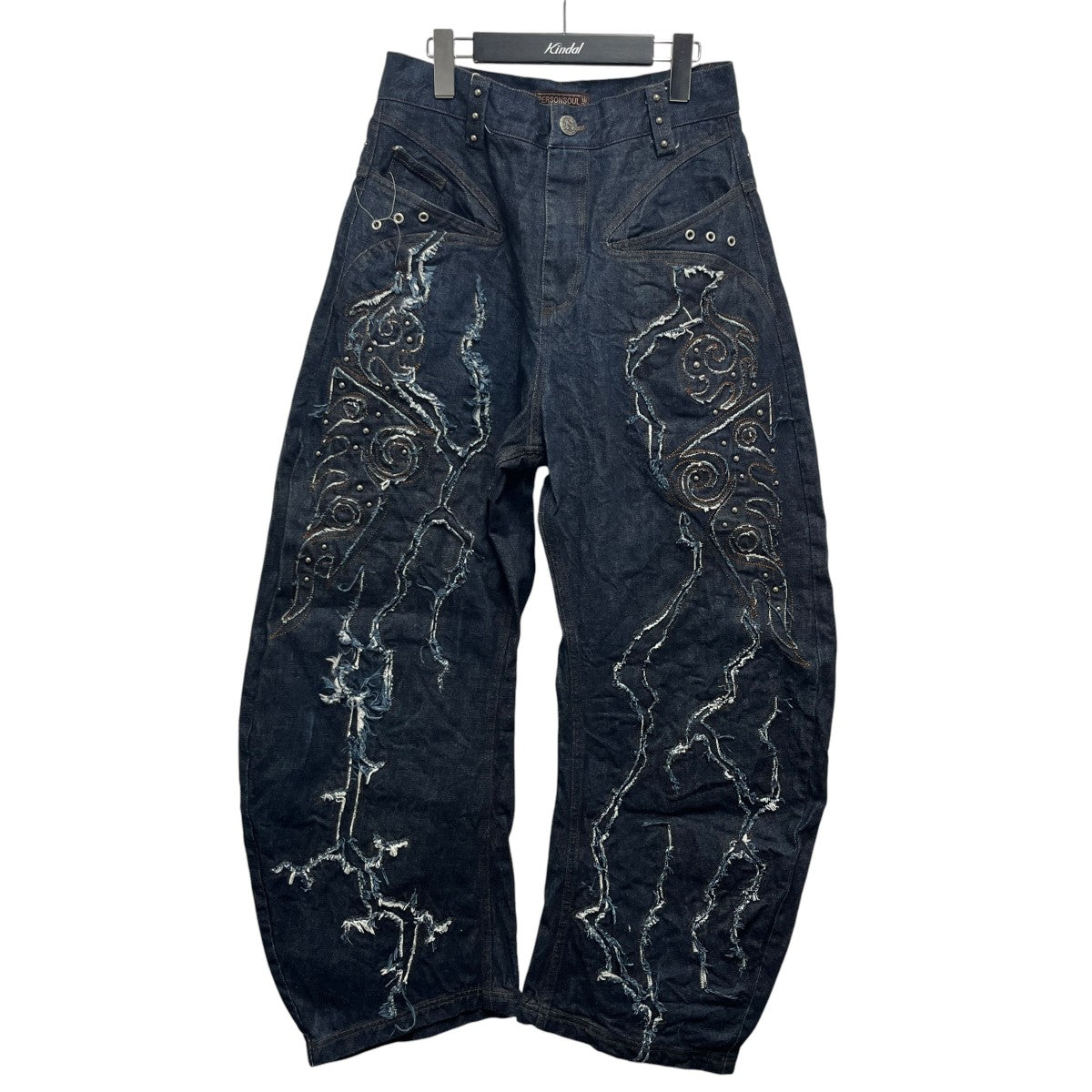 personsoul 26SS Mythic Era Lightning Totem Patchwork Denim ジーンズ 古着・中古-1枚目のアイテム画像