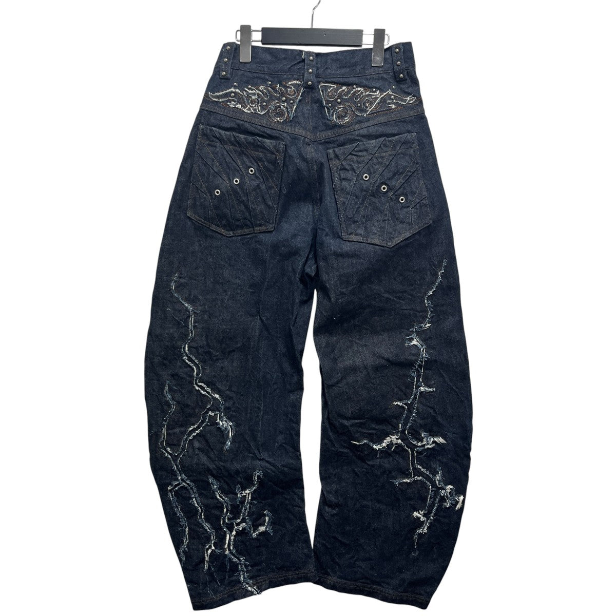 personsoul 26SS Mythic Era Lightning Totem Patchwork Denim ジーンズ 古着・中古-2枚目のアイテム画像