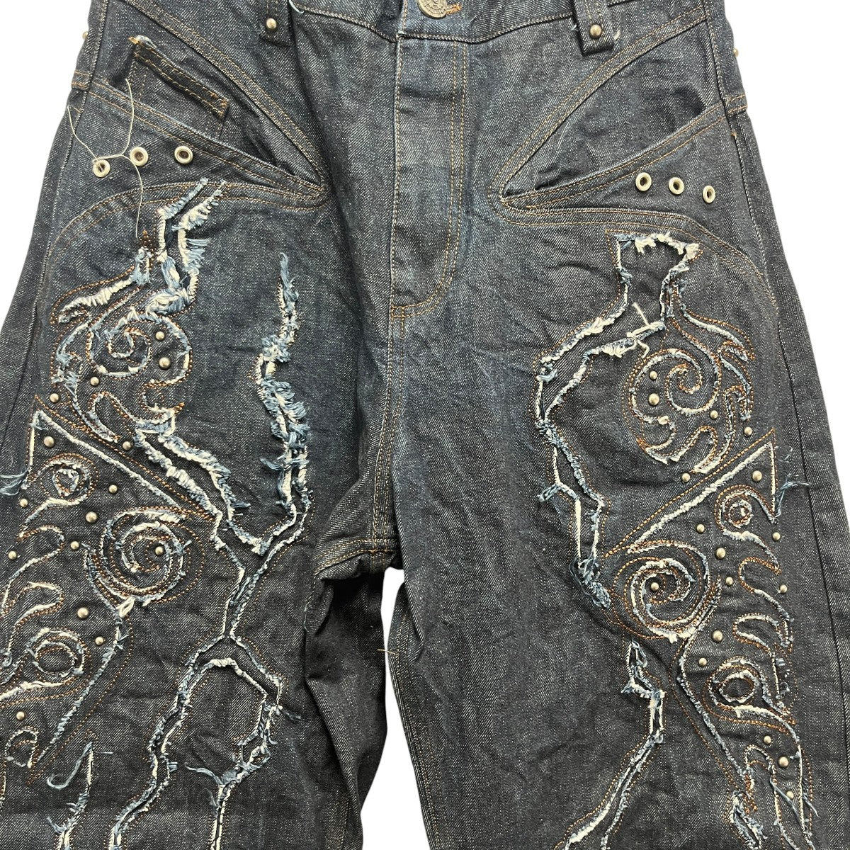 personsoul 26SS Mythic Era Lightning Totem Patchwork Denim ジーンズ 古着・中古-4枚目のアイテム画像