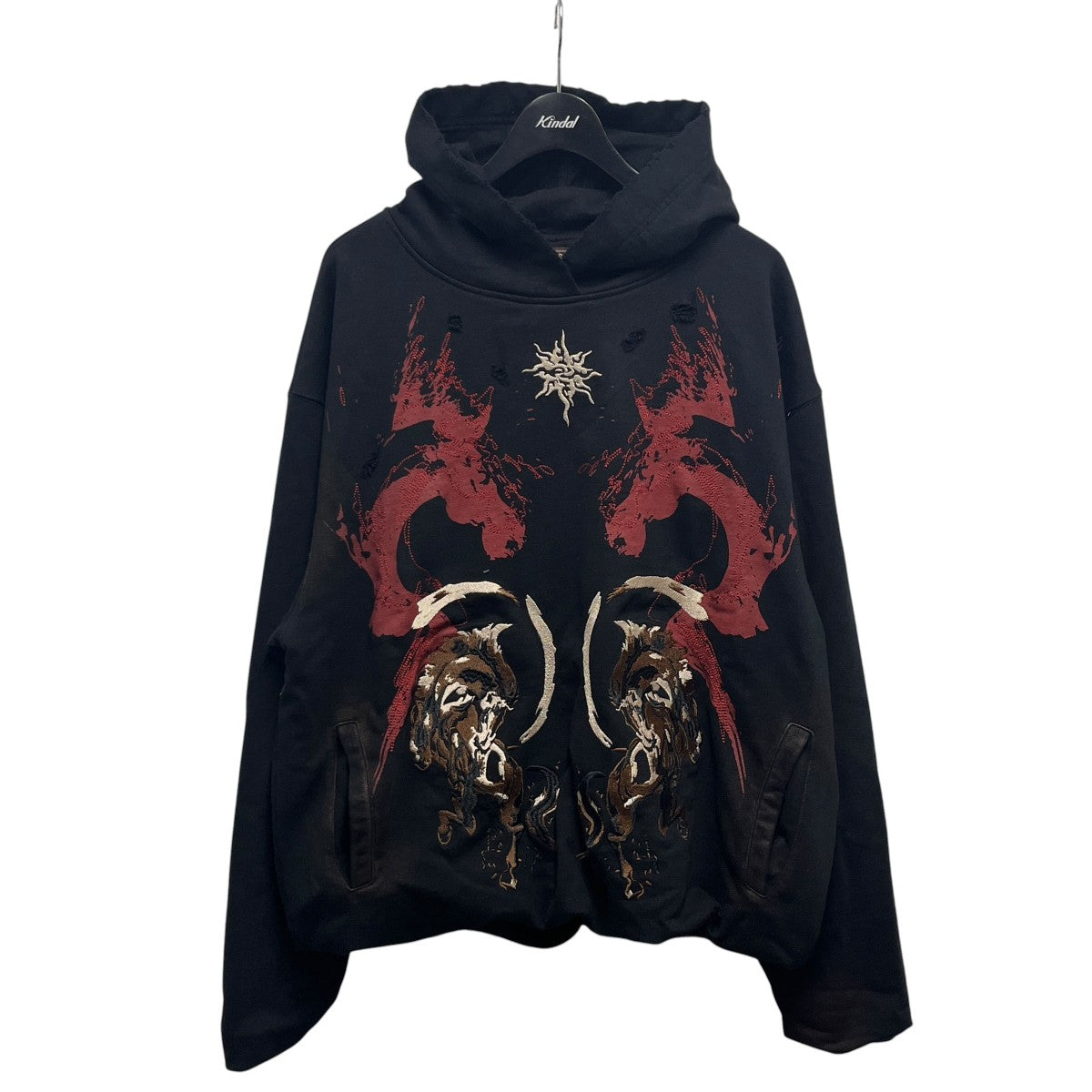 personsoul HORSE PRINT＆SUN TOTEM HOODIE 古着・中古-1枚目のアイテム画像