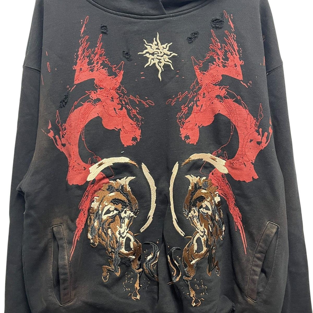personsoul HORSE PRINT＆SUN TOTEM HOODIE 古着・中古-3枚目のアイテム画像