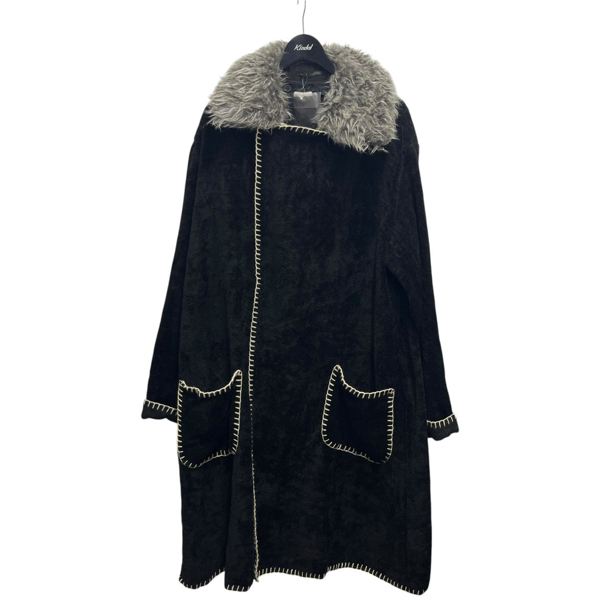 Yohji Yamamoto pour homme 白ステッチファーコートHD-C117-111 古着・中古-1枚目のアイテム画像