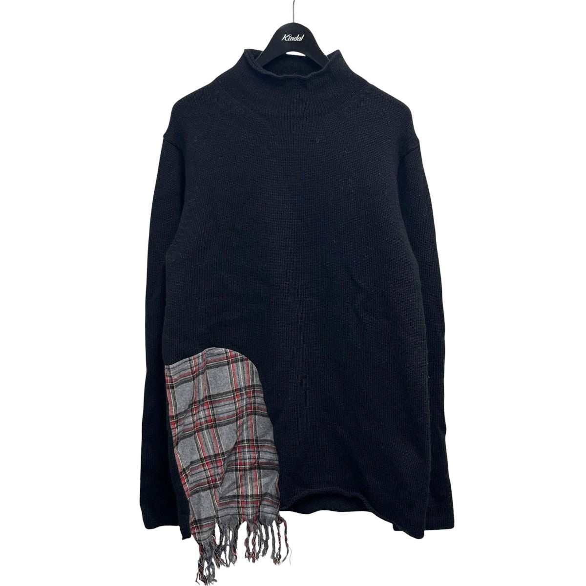 Yohji Yamamoto pour homme タータンチェックウールセーターセーターHE-K40-183 古着・中古-1枚目のアイテム画像
