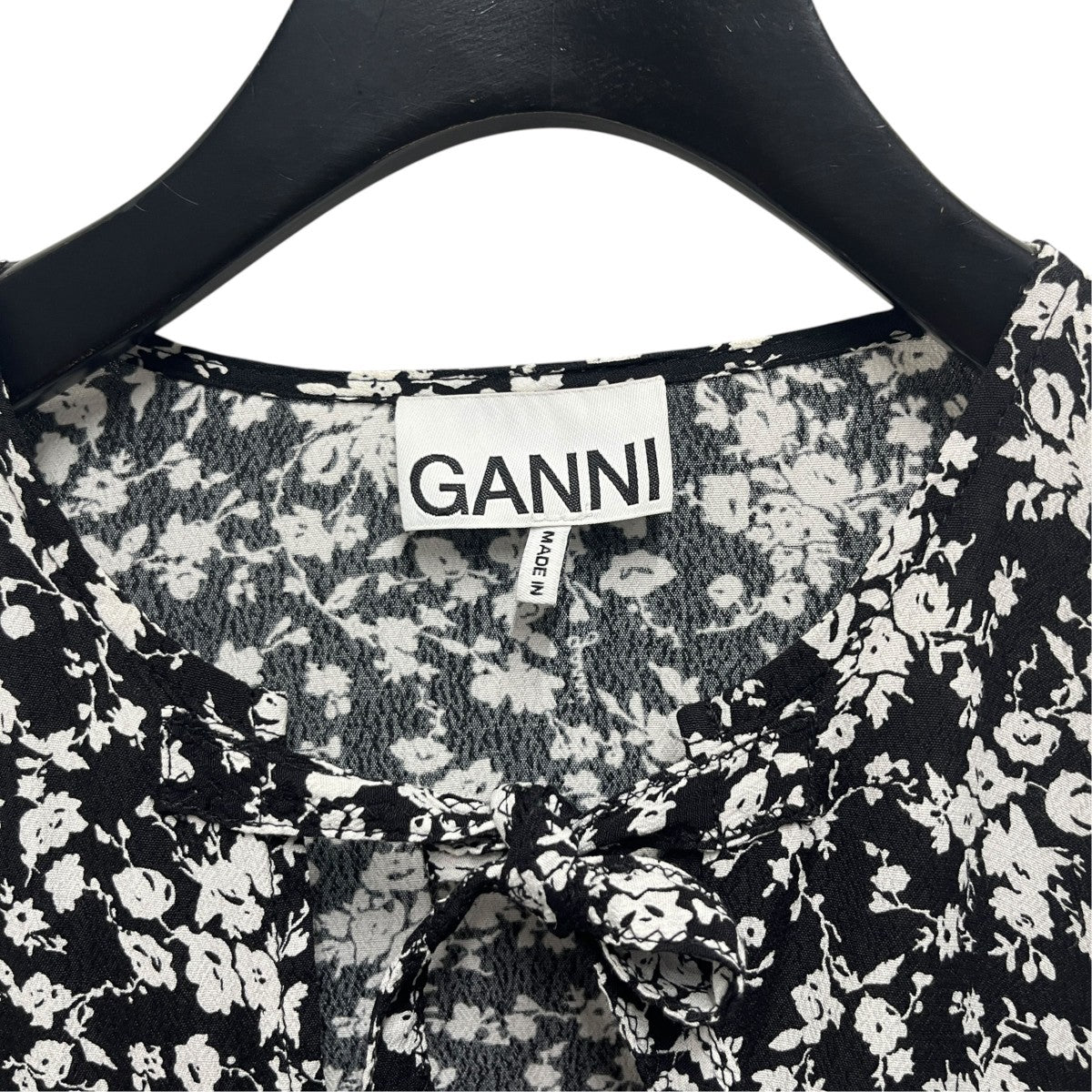 GARNI レーヨンフラワープリントブラウス 古着・中古-4枚目のアイテム画像