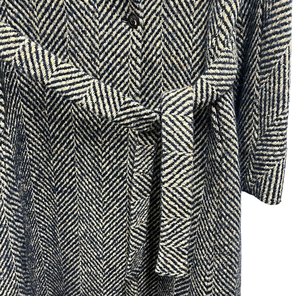 BARNEYS NEWYORK ヘリンボーンロングコート2183072 古着・中古-3枚目のアイテム画像