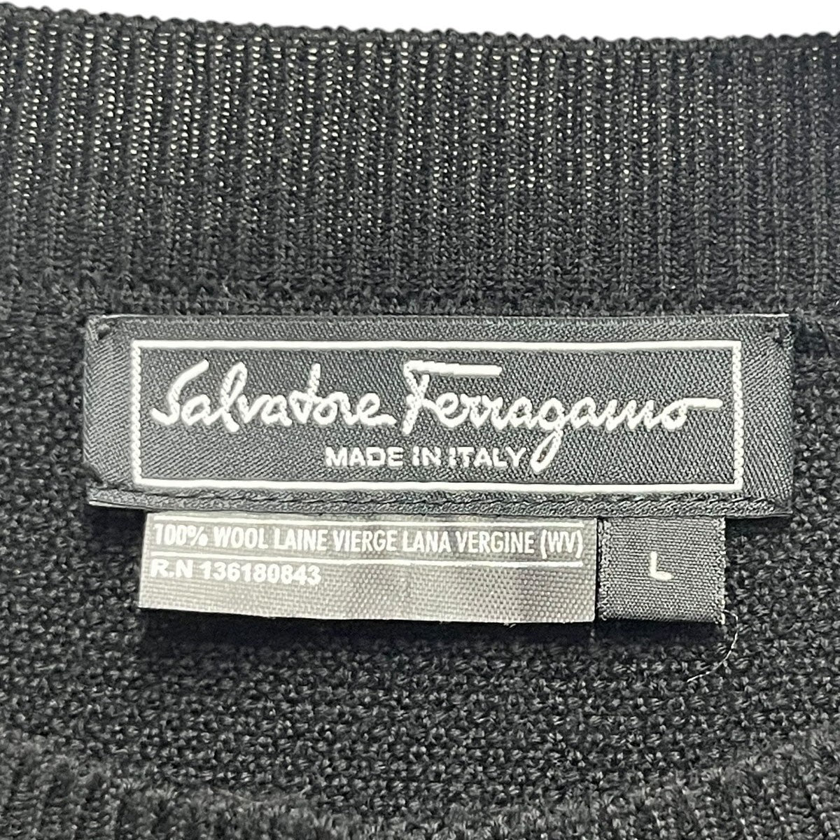 Salvatore Ferragamo ワッフル編みカーディガン 古着・中古-3枚目のアイテム画像
