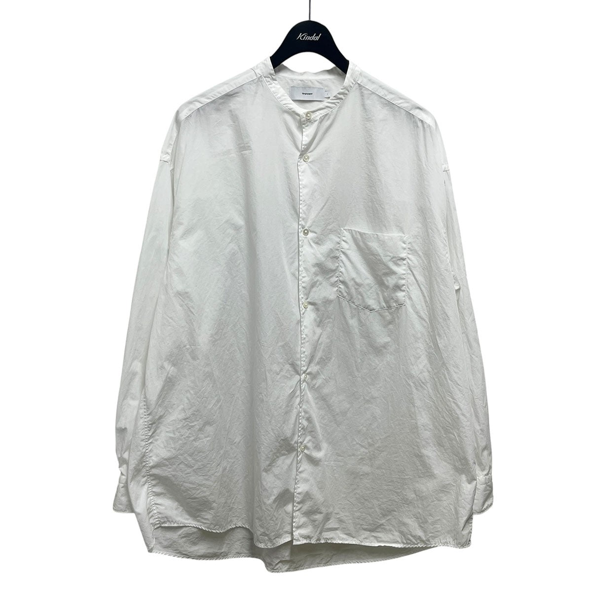 Graphpaper BROAD L S OVERSIZED BAND COLLAR SHIRTGM234-50002B 古着・中古-1枚目のアイテム画像
