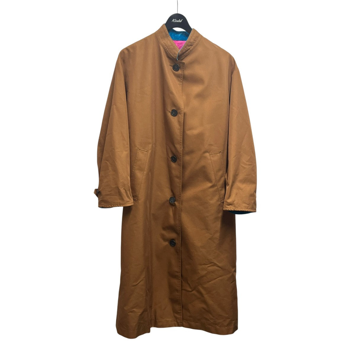 THOMAS MAGPIE back line coat BROWN×TURQUOISE2213205