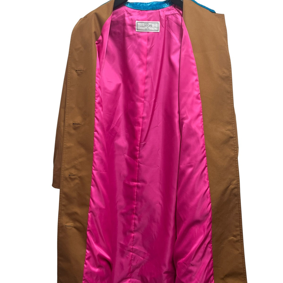 THOMAS MAGPIE back line coat BROWN×TURQUOISE2213205