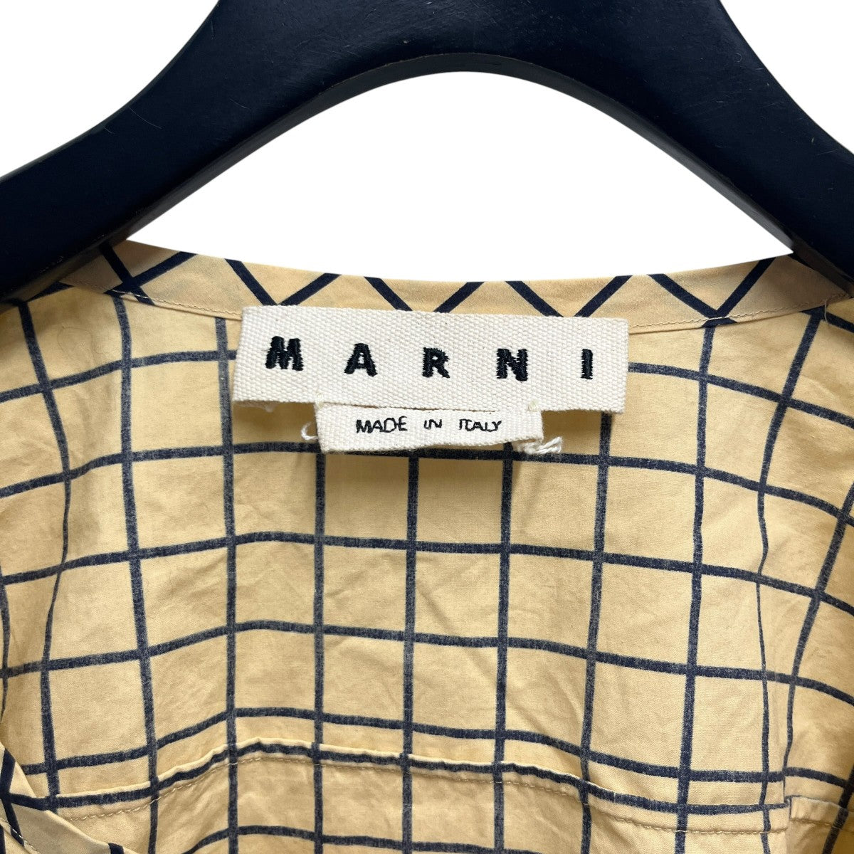MARNI(マルニ) チェック柄ラウンドネックシャツ ベージュ サイズ 46