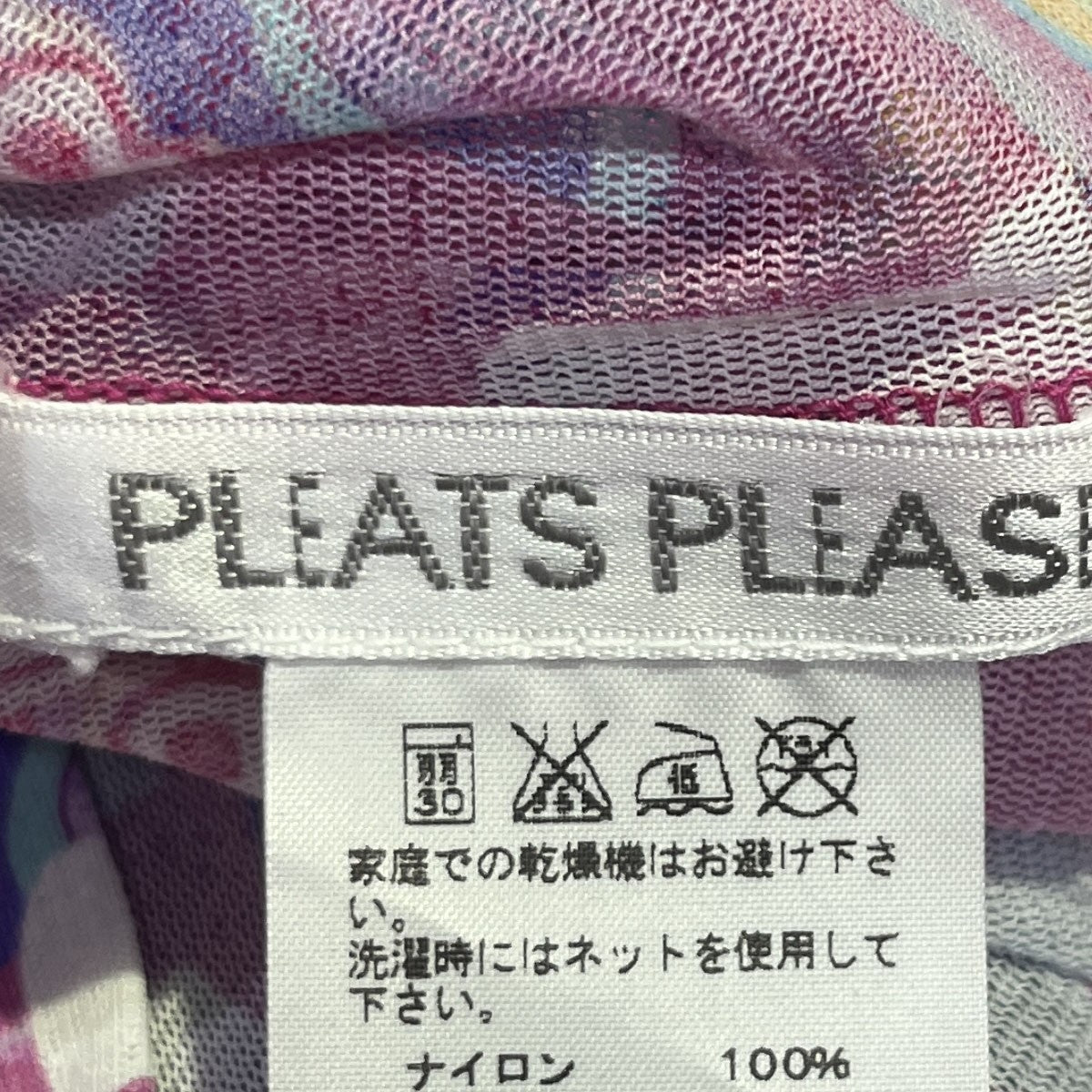 WASH柄プリーツTシャツPP84-JK752