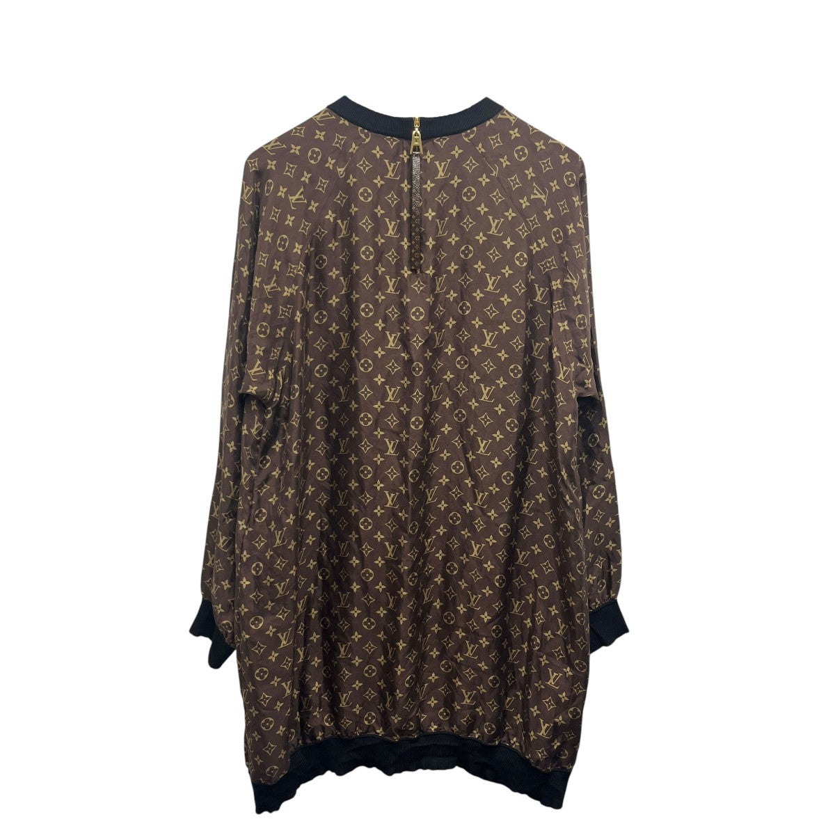 LOUIS VUITTON モノグラム総柄シルクハーフジップカットソーワンピースRW212W ZEW FLDR55 古着・中古-2枚目のアイテム画像