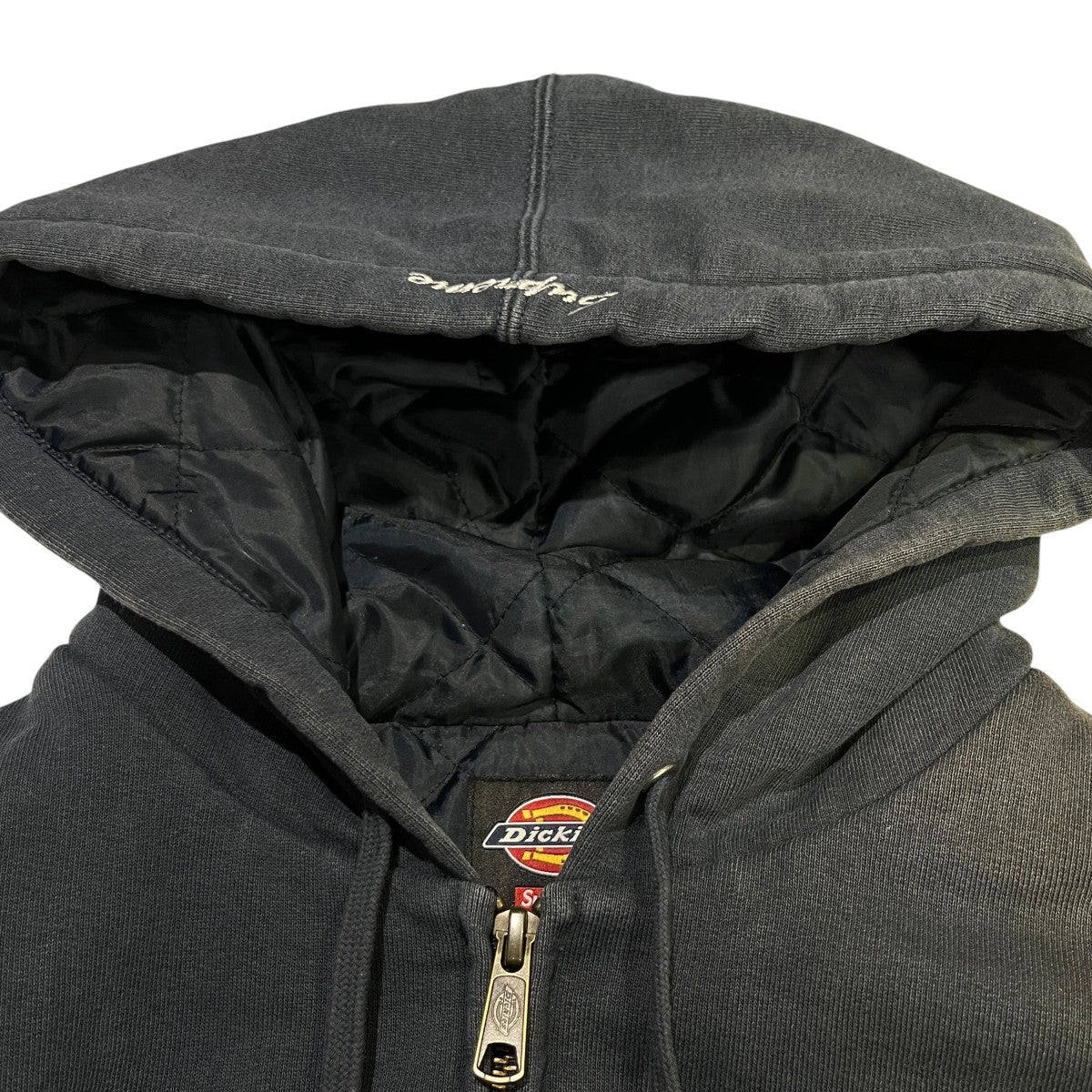 Quilted Lined Zip Up Hooded Sweatshirt