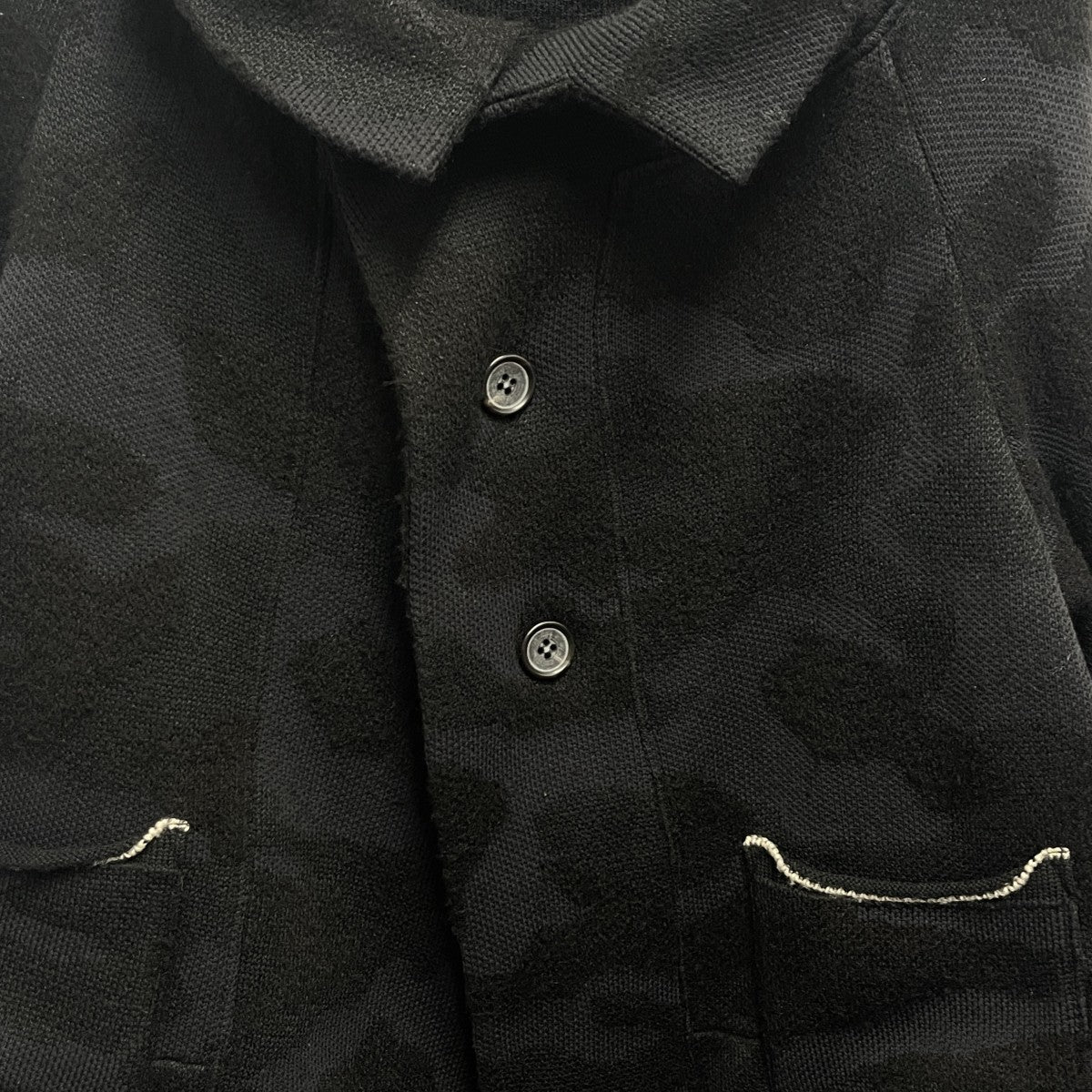 CAMOUFLAGE JACQUARD 3 BUTTONS SHORT CARDIGANYX-K19-582