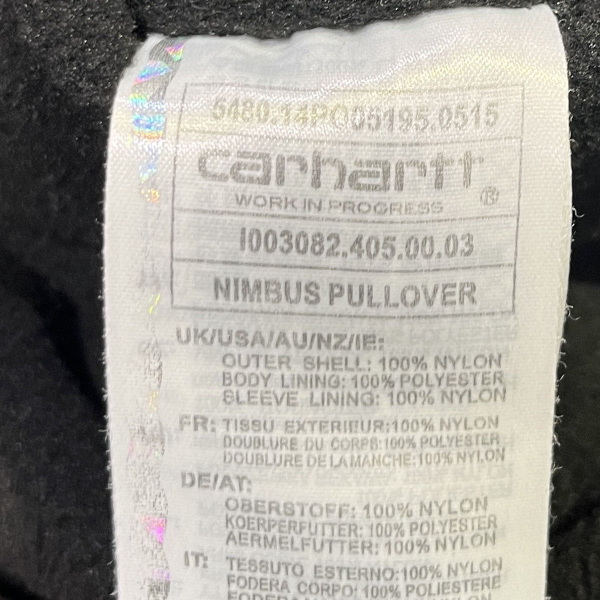 迷彩NIMBUS PULLOVER プルオーバー