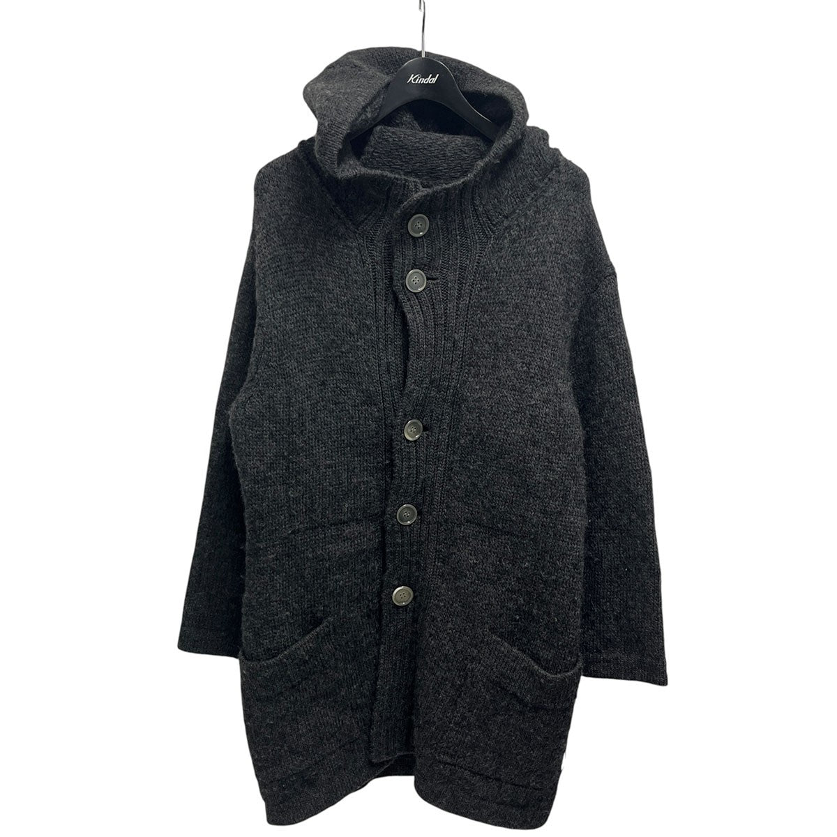 Yohji Yamamoto pour homme ローゲージフーデッドウールカーディガンコートHC-K14-183 古着・中古-1枚目のアイテム画像