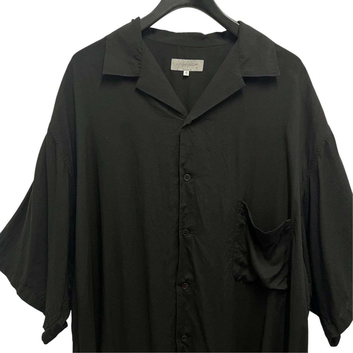 CELLLOSE LAWN PANEL OPEN COLLAR BLOUSE ショートスリーブシャツHX-B09-201