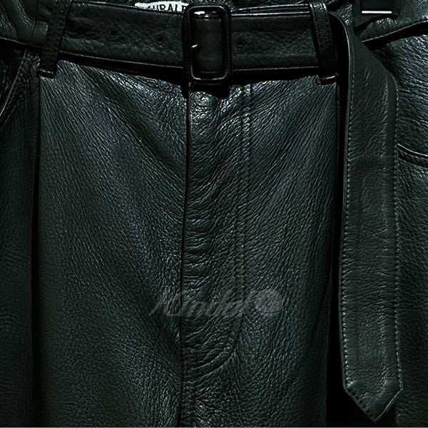 21AW GOAT LEATHER BELTED 5P PANTS ベルテッド レザーパンツ