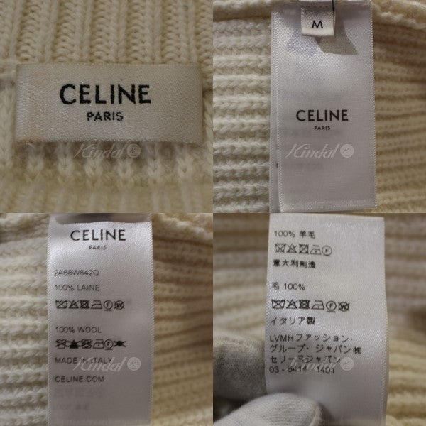 CELINE(セリーヌ) 22SS OVERSIZED WOOL SWEATER ロゴスタッズ クルーネック セーター