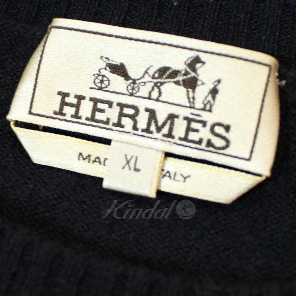 HERMES(エルメス) カシミヤ ニット セーター クルーネック ダーク ...