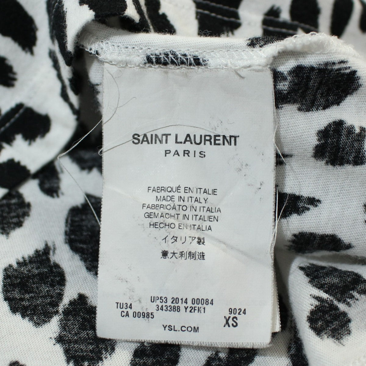 Saint Laurent Paris(サンローランパリ) 14SSヒョウ柄 半袖Tシャツ ...