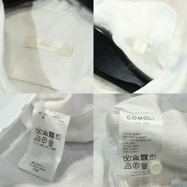 COMOLI(コモリ) 23SS リネンWクロスプルオーバーシャツ X01-02017 ホワイト サイズ 15｜【公式】カインドオルオンライン  ブランド古着・中古通販【kindal】