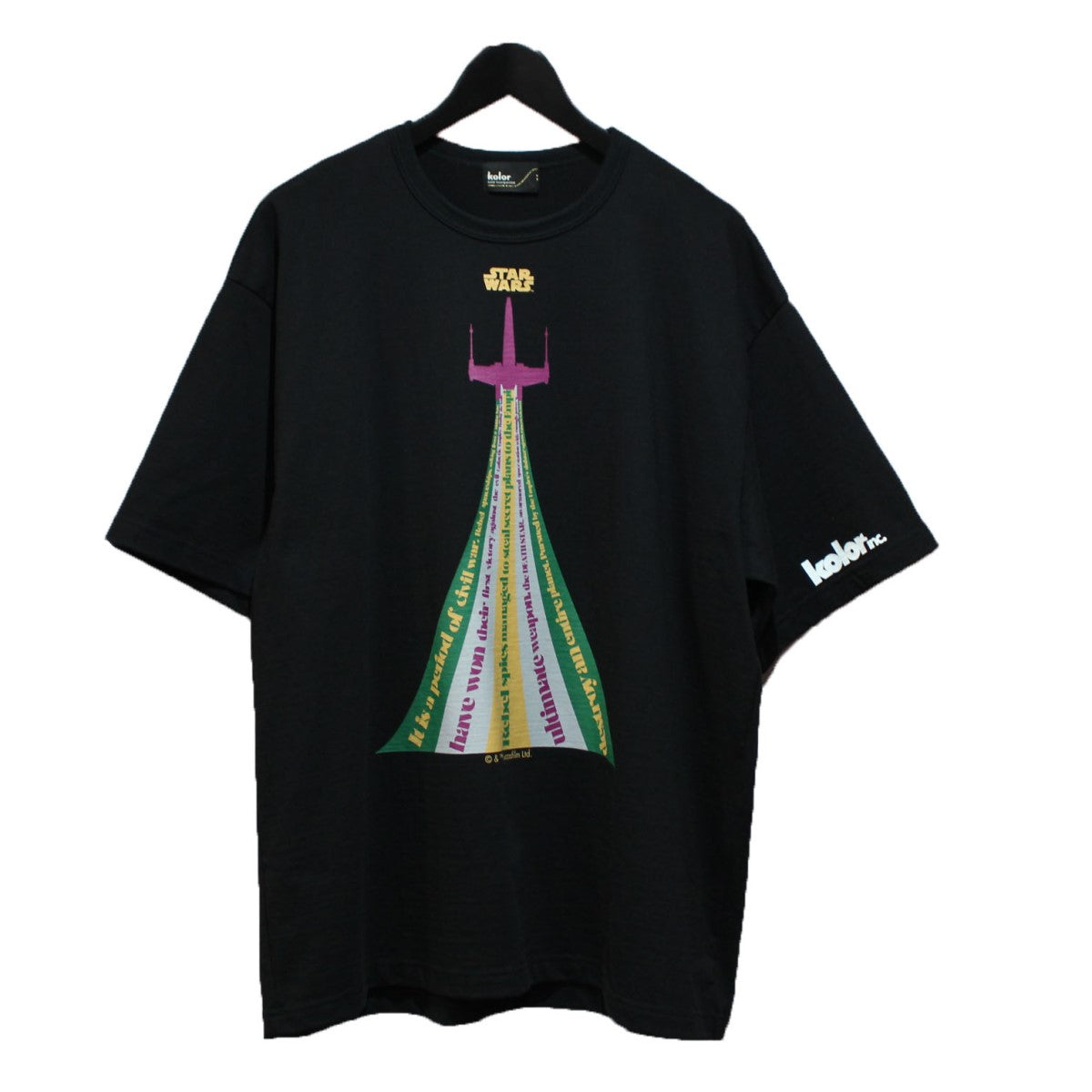 KOLOR×STAR WARS 24SS kolor Graphic Tee (X-wing) クラフィック ロゴプリント Tシャツ  24SCM-T16211S ブラック サイズ 19｜【公式】カインドオルオンライン ブランド古着・中古通販【kindal】