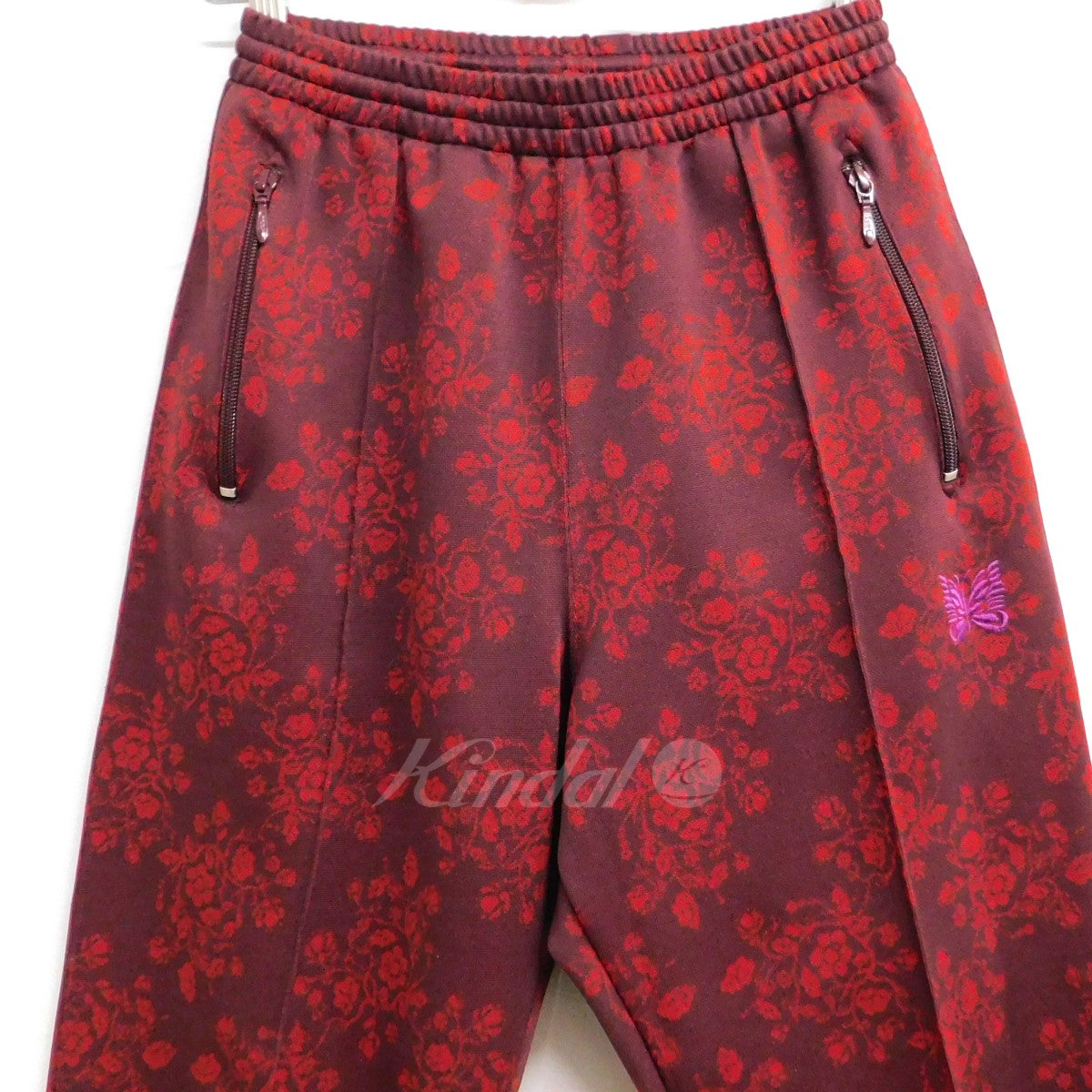 Needles(ニードルス) Straight Track Pants Poly Jacquard Flower 花柄パンツ バーガンディー サイズ  12｜【公式】カインドオルオンライン ブランド古着・中古通販【kindal】