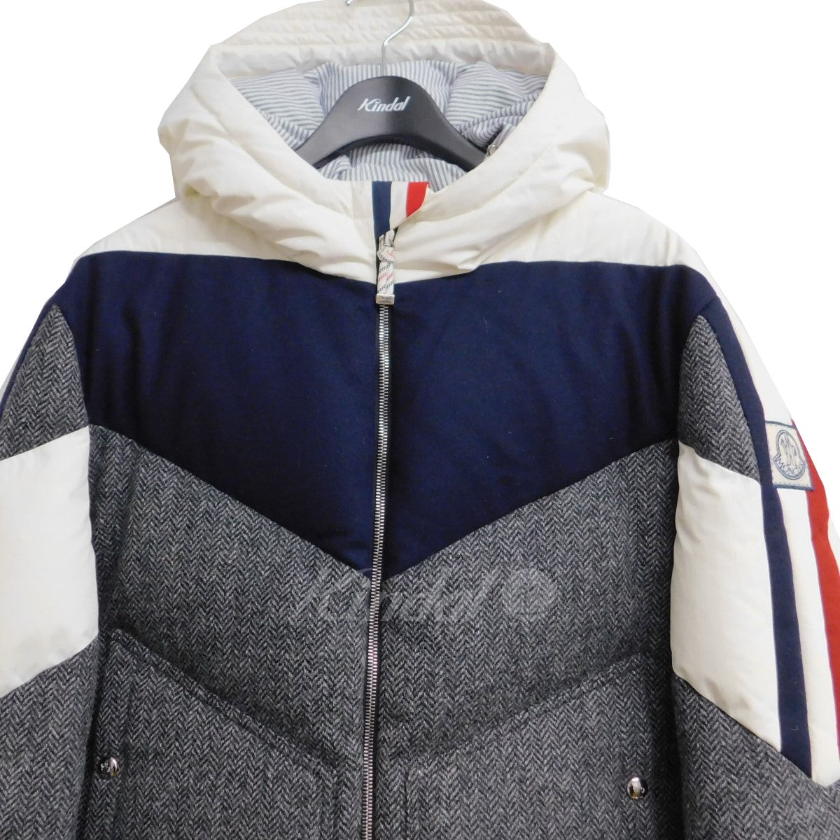 MONCLER GAMME BLEU(モンクレール ガム ブルー) トリコロールライン切替ダウンジャケット C23914137280  トリコロールカラー サイズ 5｜【公式】カインドオルオンライン ブランド古着・中古通販【kindal】