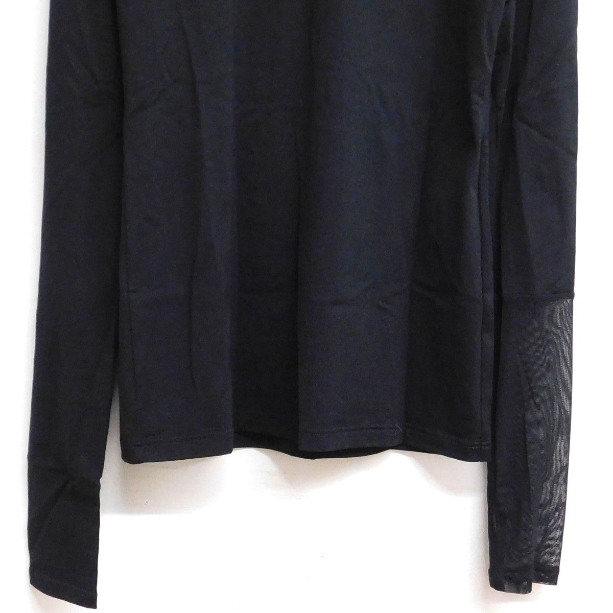 リミフゥ LIMIfeu 2023SS 60／2 C SJ+PE TULLE COMBI SWITCHING ハイネックT ブラック サイズ：2 LIMIfeu(リミフゥ) 2023SS 60／2 C SJ+PE TULLE COMBI SWITCHING