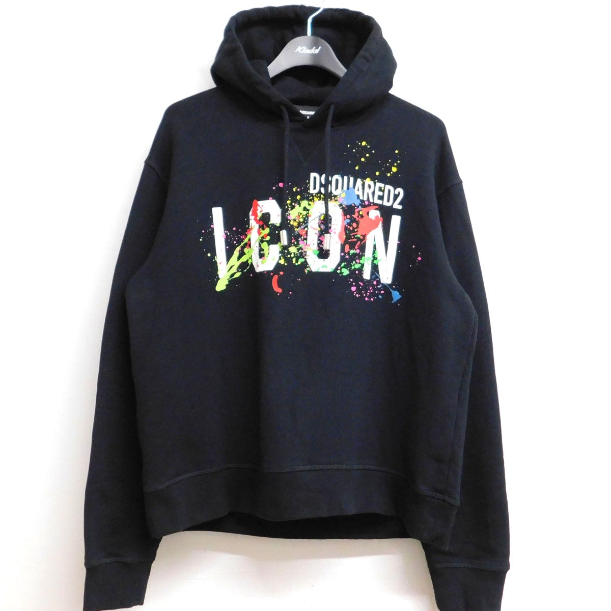 DSQUARED2(ディースクエアード) 2022AW Icon Splatter Hoodie ロゴパーカー S80GU0067 ブラック サイズ  S｜【公式】カインドオルオンライン ブランド古着・中古通販【kindal】