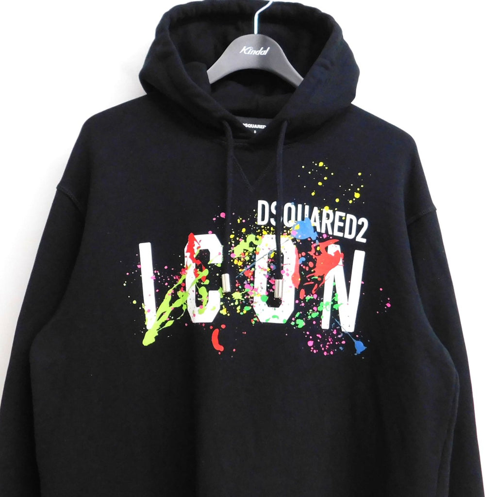 DSQUARED2(ディースクエアード) 2022AW Icon Splatter Hoodie ロゴ 