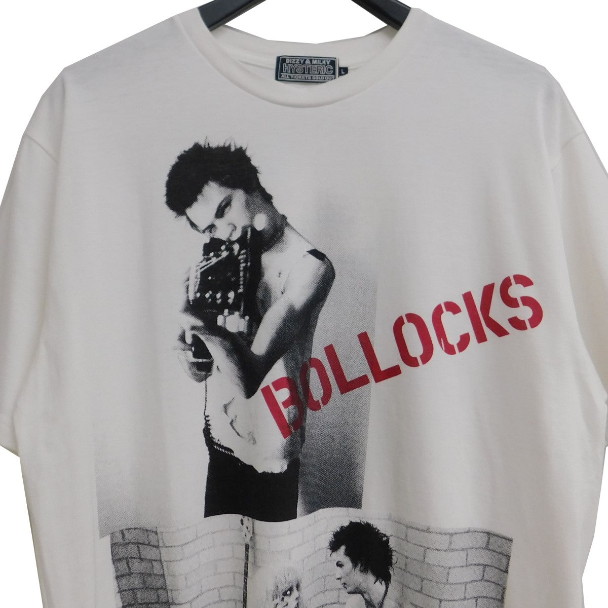 Hysteric Glamour(ヒステリックグラマー) BOLLOCKS プリントTシャツ 02241CT ホワイト サイズ  L｜【公式】カインドオルオンライン ブランド古着・中古通販【kindal】