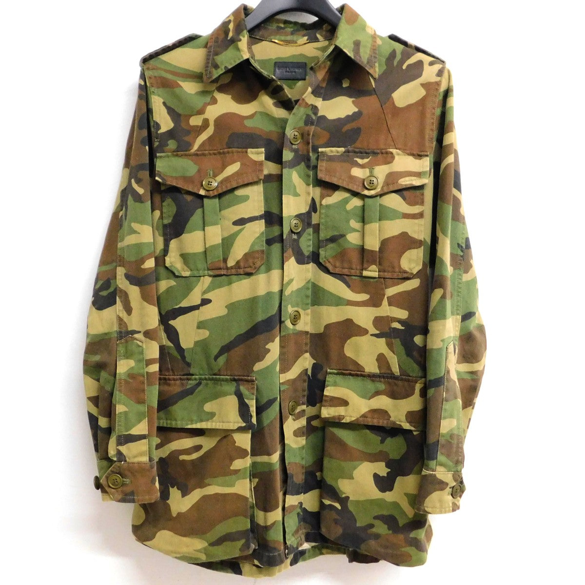 SAINT LAURENT ミリタリーシャツ YSL Military Patch Over Shirt, Tops - Designer Exchange