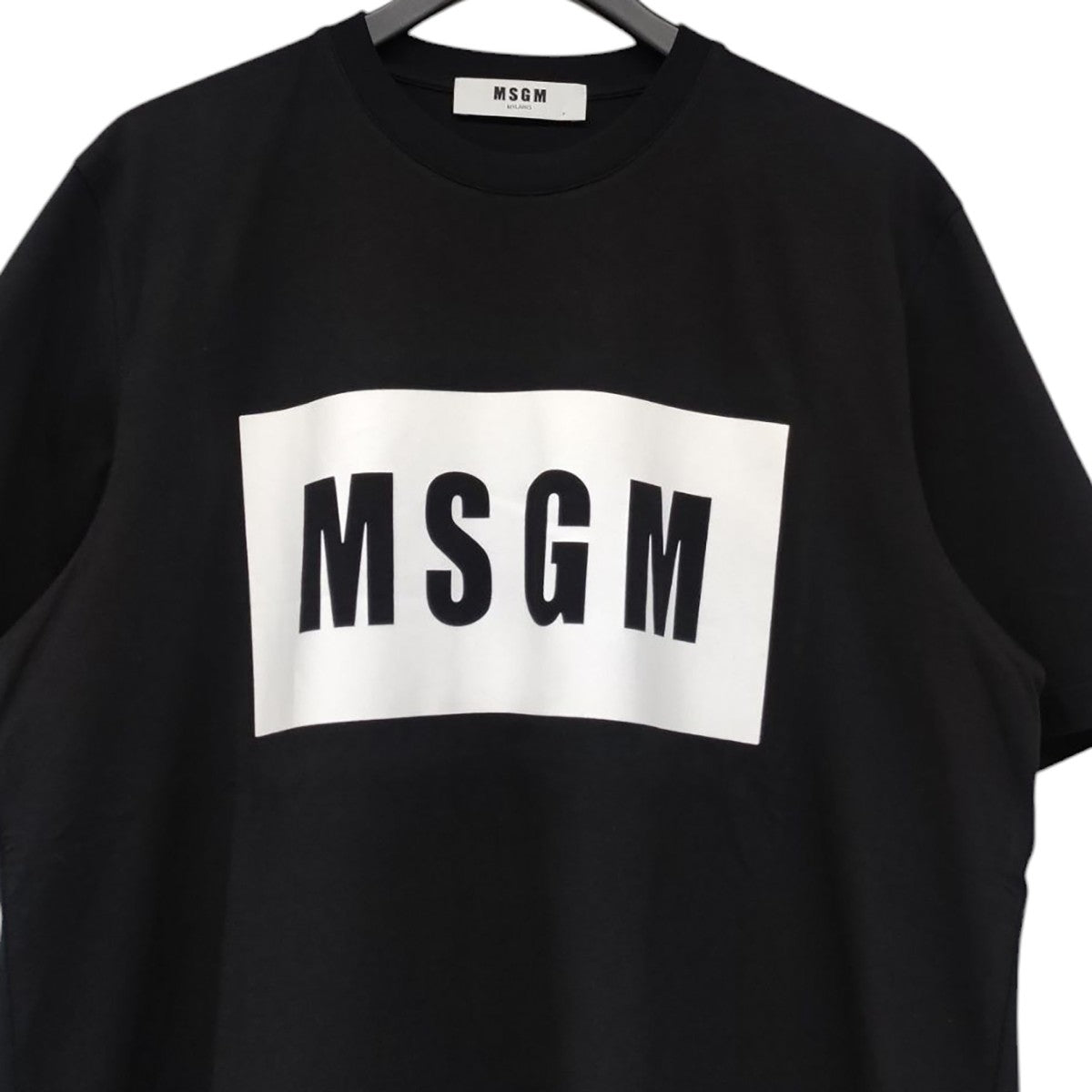 2025新商品 MSGM(エムエスジーエム) BOX ブラック 2640MM64 Tシャツ LOGO トップス
