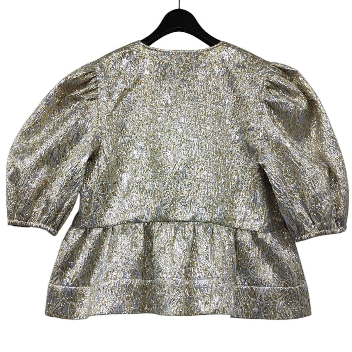 注目の 2025SS Ganni(ガニー) GOLD STRING TIE PEPLUM SILVER AND コレクション
